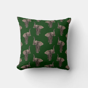 Trumpeting Elephant Throw Pillow
