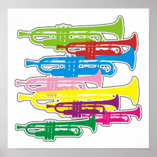Trumpets Colours Poster