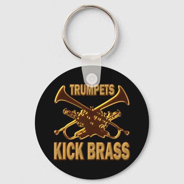TRUMPETS KICK BRASS KEYCHAIN (Front)
