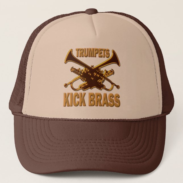 TRUMPETS KICK BRASS TRUCKER HAT (Front)