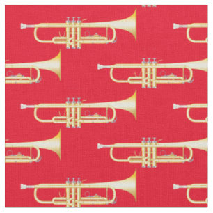 Trumpets Music Musician Room Decor Red Fabric