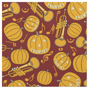 Trumpets Music Note Pumpkins Fabric