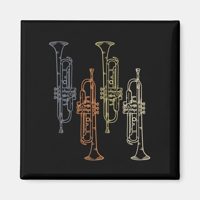 Trumpets Vintage Magnet (Front)
