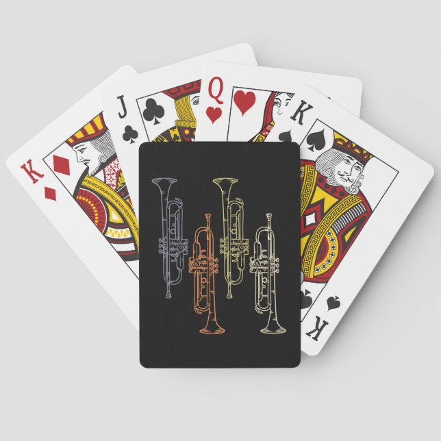 Trumpets Vintage Playing Cards (Back)