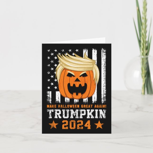 Trumpkin 2024 Usa Make Halloween Great Again Funny Card (Front)