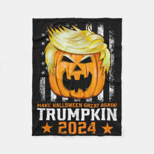 Trumpkin 2025 Usa Make Halloween Great Again Funny Fleece Blanket