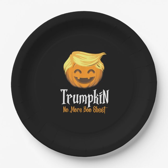 Trumpkin  Boo Sheet Funny Halloween Paper Plate (Front)