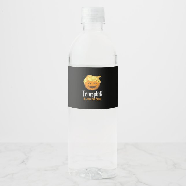 Trumpkin  Boo Sheet Funny Halloween Water Bottle Label (Front)