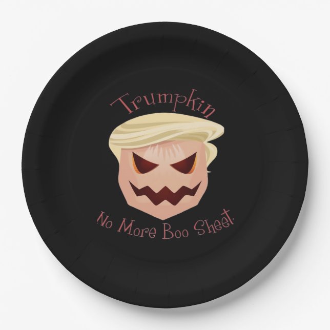 Trumpkin  Boo Sheet Halloween Funny Classic Paper Plate (Front)