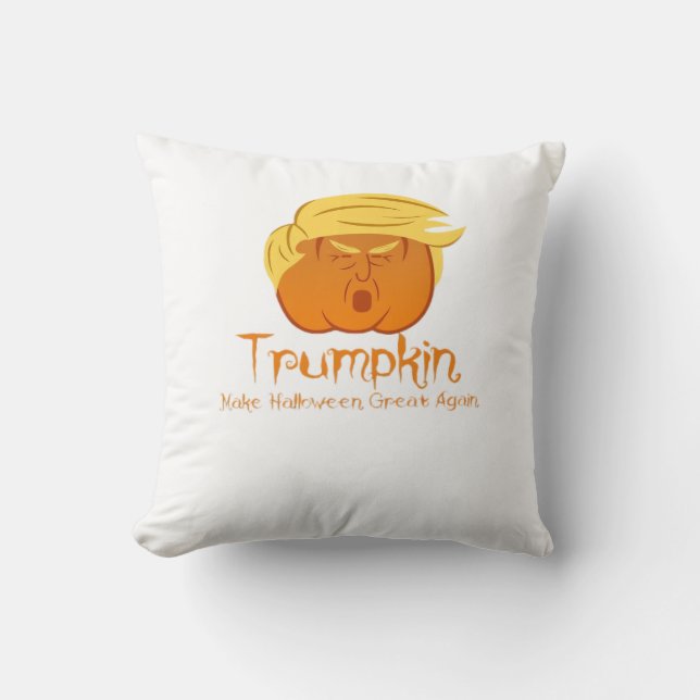 Trumpkin Classic & Funny Design For Halloween Throw Pillow (Front)