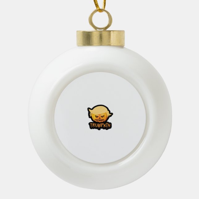 Trumpkin Classic – Retro Costume Slogan Ceramic Ball Christmas Ornament (Front)