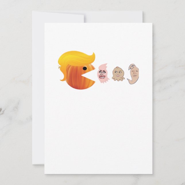 Trumpkin Eating Democrats Classic – Satirical Hall Holiday Card (Front)