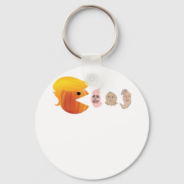 Trumpkin Eating Democrats Classic – Satirical Hall Keychain (Front)