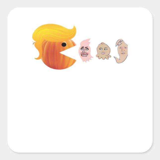 Trumpkin Eating Democrats Classic – Satirical Hall Square Sticker (Front)