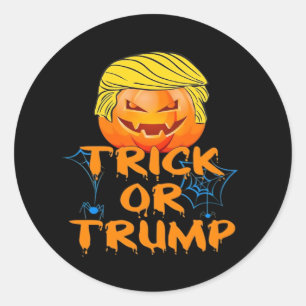 Trumpkin Funny Design For Halloween Classic Round Sticker