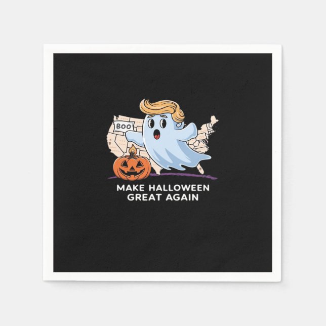 Trumpkin Funny Halloween Boo - Make Halloween Grea Napkin (Front)