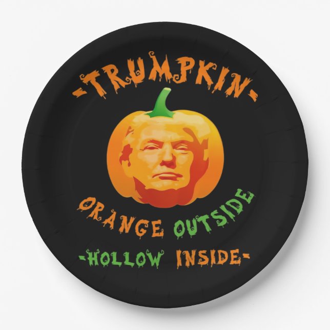Trumpkin Funny Halloween Classic Paper Plate (Front)