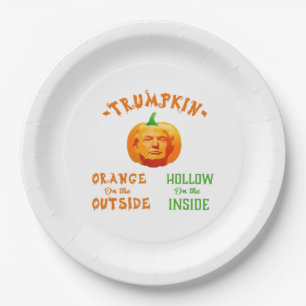 Trumpkin Funny Halloween Classic Paper Plate
