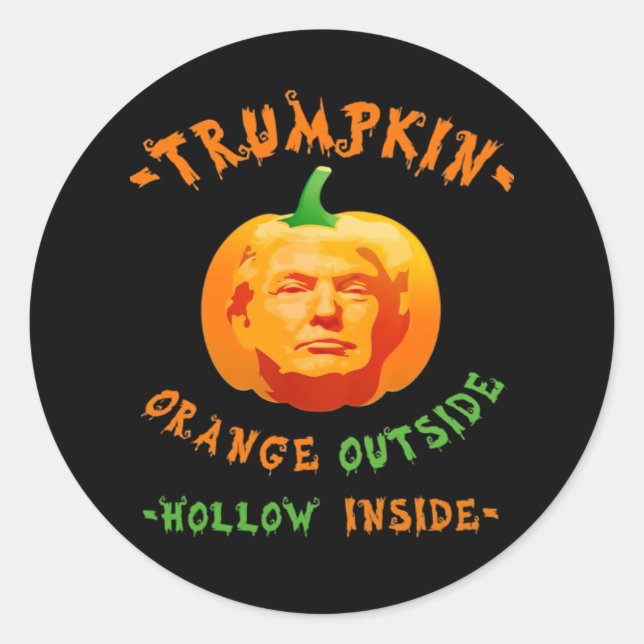 Trumpkin Funny Halloween Classic Round Sticker (Front)