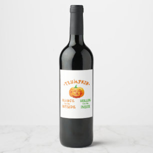 Trumpkin Funny Halloween Classic Wine Label