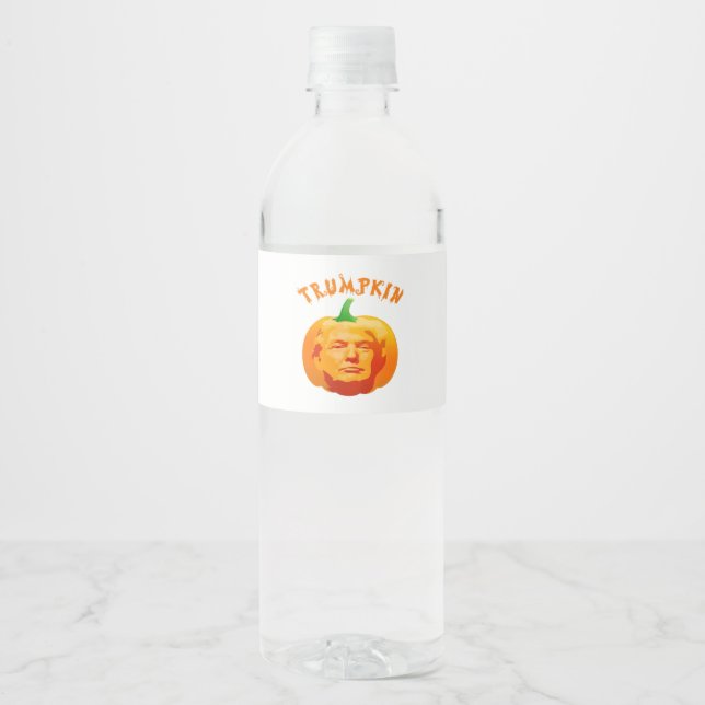 Trumpkin Funny Halloween Costume – Retro MAGA Styl Water Bottle Label (Front)