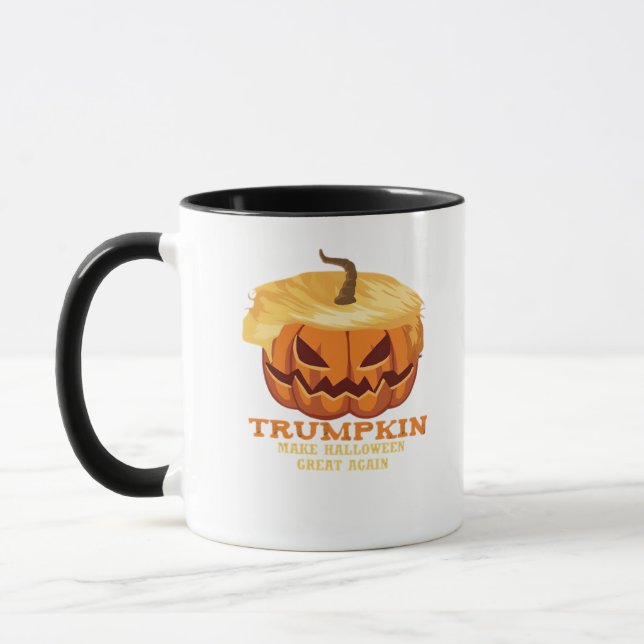Trumpkin Funny Halloween Pumpkin – Classic Costume Mug (Left)