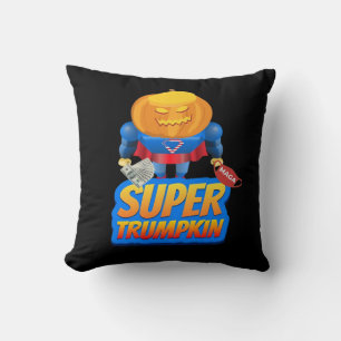 Trumpkin Funny Pumpkin Head Halloween Costume Clas Throw Pillow