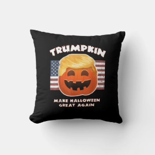 Trumpkin Funny Pumpkin Pie Pun Usa Liberals Hallow Throw Pillow
