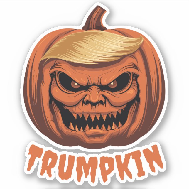 Trumpkin - Grinning Donald Trump Halloween Pumpkin (Front)