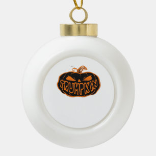 Trumpkin Halloween Ceramic Ball Christmas Ornament
