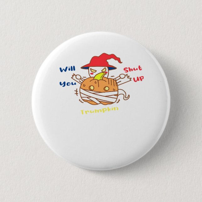 Trumpkin Halloween Election Debate And Joe Biden 2 Inch Round Button (Front)