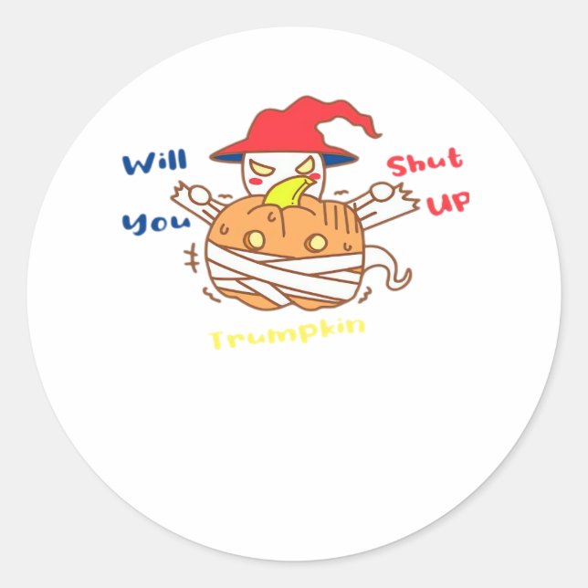 Trumpkin Halloween Election Debate And Joe Biden Classic Round Sticker (Front)