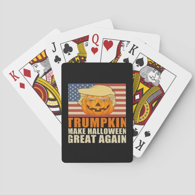 Trumpkin Halloween Funny Classic & Basic Design Playing Cards (Back)