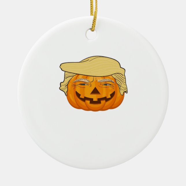Trumpkin Halloween Funny Classic – Basic Fall Slot Ceramic Ornament (Front)
