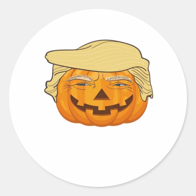 Trumpkin Halloween Funny Classic – Basic Fall Slot Classic Round Sticker (Front)