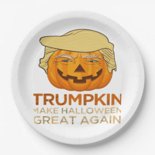 Trumpkin Halloween Funny Classic Paper Plate