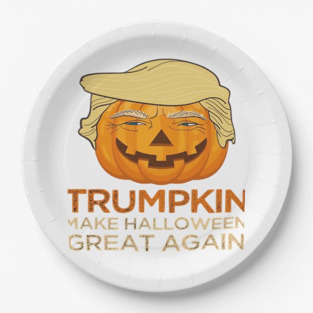 Trumpkin Halloween Funny Classic Paper Plate (Front)