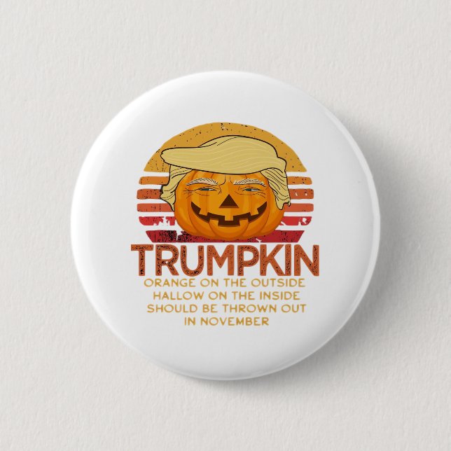 Trumpkin Halloween Funny Classic – Political Pumpk 2 Inch Round Button (Front)
