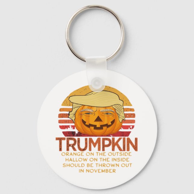 Trumpkin Halloween Funny Classic – Political Pumpk Keychain (Front)