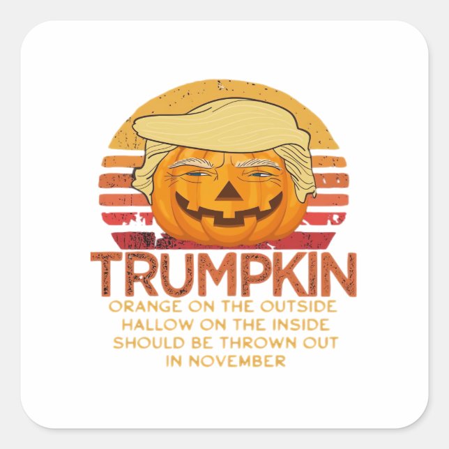 Trumpkin Halloween Funny Classic – Political Pumpk Square Sticker (Front)