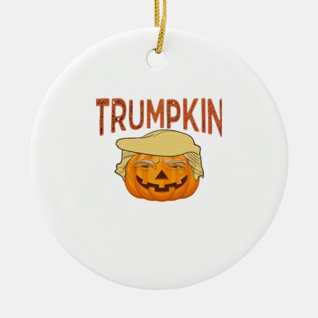 Trumpkin Halloween Funny Classic – Sloth Mask Desi Ceramic Ornament (Front)