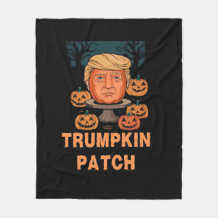 Trumpkin Halloween – Funny Political Pumpkin Desi Fleece Blanket