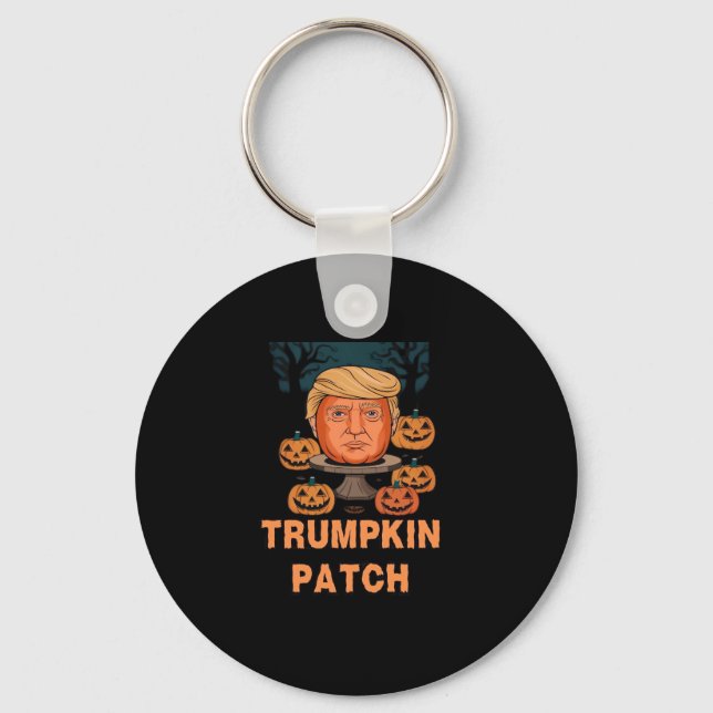 Trumpkin  Halloween – Funny Political Pumpkin Desi Keychain (Front)
