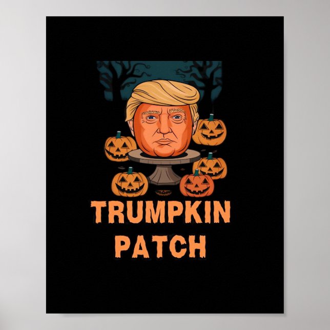 Trumpkin  Halloween – Funny Political Pumpkin Desi Poster (Front)
