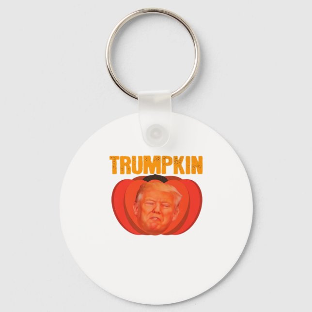 Trumpkin Halloween Jack O Lantern Graphic Funny  Keychain (Front)