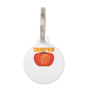 Trumpkin Halloween Jack O Lantern Graphic Funny Pet Tag