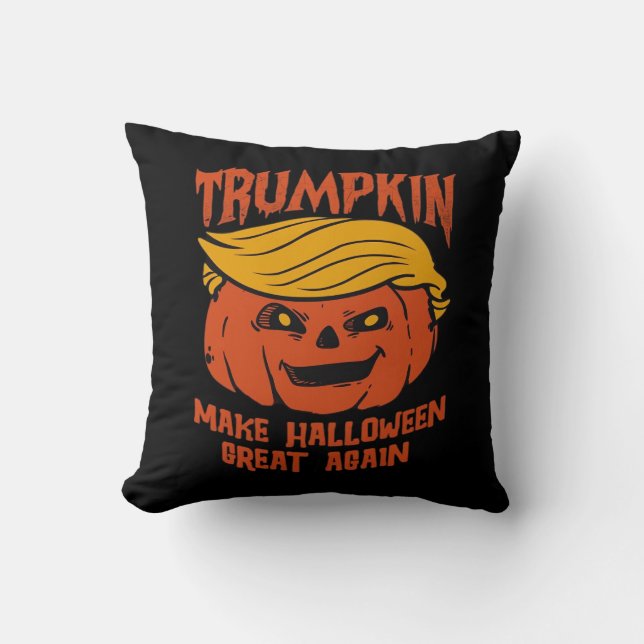 Trumpkin Halloween - Make Halloween Great Again Cl Throw Pillow (Front)