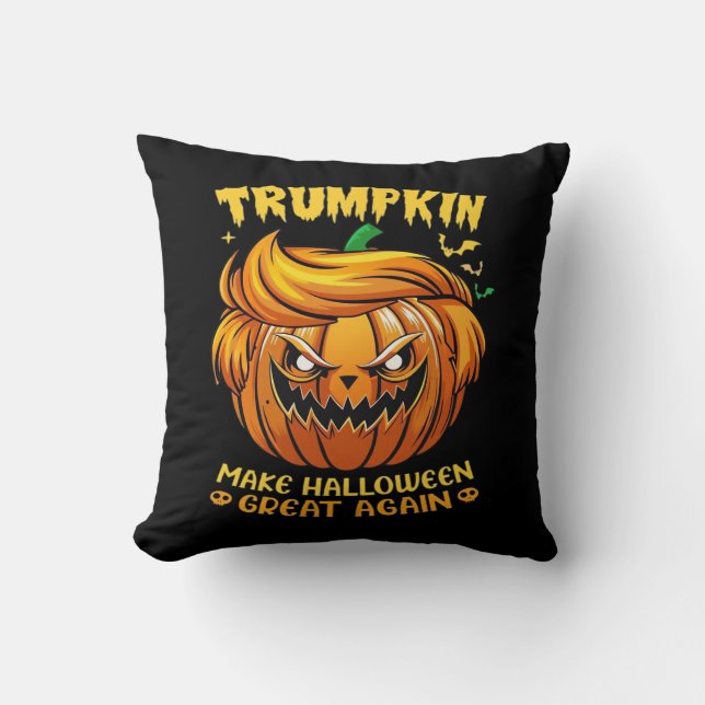 Trumpkin Halloween - Make Halloween Great Again Cl Throw Pillow (Front)
