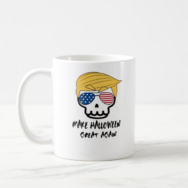 Trumpkin Halloween Make Halloween Great Again Funn Coffee Mug (Left)