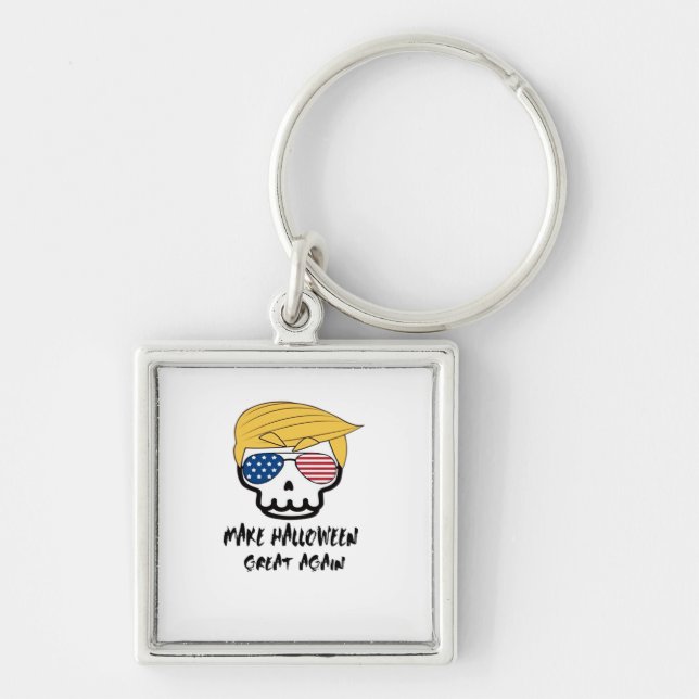 Trumpkin Halloween Make Halloween Great Again Funn Keychain (Front)
